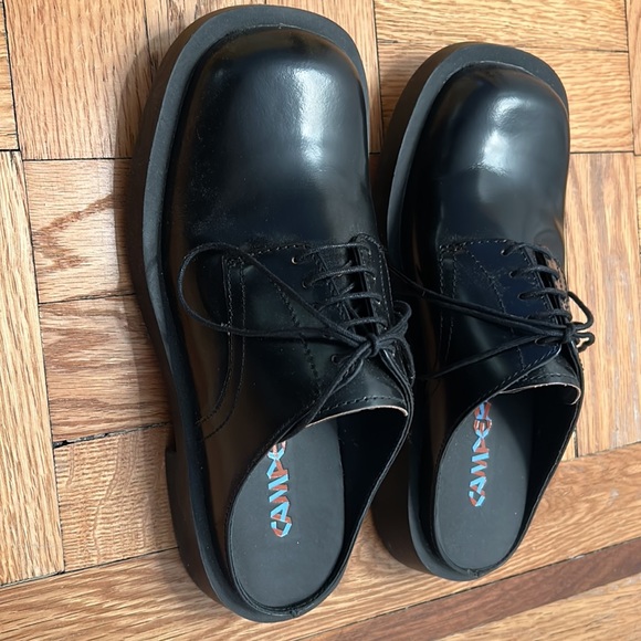 Camper Camperlab Docko Negro 1978 Black Leather Clogs NIB Size 37 / 7 - Picture 3 of 7